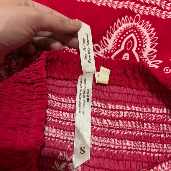 Christina Love pink and white strapless dress. Size Small - Picture 3 of 4